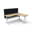 Rapid Span Corner Workstation - Natural White Melamine and Black Powder Coat_x000D_
1800mm x 1500mm x 700mm D x 730mm H_x000D_
Unique Span Leg - Matching Perforated Modesty Panel With Corner Leg_x000D_
E0 Rated Melamine Board - 1 x 80mm Diameter Cable Ent Default Vendor