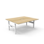 Rapid Span Open Workstation - Natural Oak Melamine and Silver Powder Coat_x000D_
1200mm W x 750mm D x 730mm H_x000D_
Unique Span Leg - Matching Perforated Modesty Panel_x000D_
E0 Rated Melamine Board Top with Scalloped Edge for cables Default Vendor