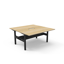 Rapid Span Open Workstation - Natural Oak Melamine and Black Powder Coat_x000D_
1500mm W x 750mm D x 730mm H_x000D_
Unique Span Leg - Matching Perforated Modesty Panel_x000D_
E0 Rated Melamine Board Top with Scalloped Edge for cables Default Vendor