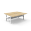Rapid Span Open Workstation_x000D_
Natural White Melamine and Silver Powder Coat_x000D_
1500mm W x 750mm D x 730mm H_x000D_
Unique Span Leg - Matching Perforated Modesty Panel_x000D_
E0 Rated Melamine Board Top with Scalloped Edge for cables Default Vendor