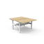 Rapid Span Open Workstation - Natural Oak Melamine and Black Powder Coat_x000D_
1800mm W x 750mm D x 730mm H_x000D_
Unique Span Leg - Matching Perforated Modesty Panel_x000D_
E0 Rated Melamine Board Top with Scalloped Edge for cables Default Vendor