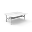 Rapid Span Open Workstation - Natural White Melamine and Black Powder Coat_x000D_
1800mm W x 750mm D x 730mm H_x000D_
Unique Span Leg - Matching Perforated Modesty Panel_x000D_
E0 Rated Melamine Board Top with Scalloped Edge for cables Default Vendor