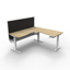 Corner Workstation - 3 Piece Construction - Natural White Melamine and Ironstone_x000D_
1200mm x 1500mm x 600mm D x 730mm H _x000D_
E0 Rated Melamine Board - 25mmT Worksurface / 18mm T Underframe_x000D_
1 x 80mm Diameter Cable Entry Hole In Work Top Default Vendor