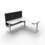 Corner Workstation - 3 Piece Construction - Natural White Melamine and Ironstone_x000D_
1200mm x 1800mm x 600mm D x 730mm H _x000D_
E0 Rated Melamine Board - 25mmT Worksurface / 18mm T Underframe_x000D_
1 x 80mm Diameter Cable Entry Hole In Work Top Default Vendor