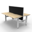 Boost Static Back to Back Workstation - 1200mm W x 1500mm D x 730mm H (overall)_x000D_
Natural Oak Melamine and Black Satin_x000D_
E0 Rated 25mm Thick Top with 50mm D Scallop Cut Out To Rear_x000D_
Underframe Finished In Powder coat, Adjustable Levelling Default Vendor