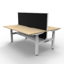 Boost Static Back to Back Workstation - 1800mm W x 1500mm D x 730mm H (overall)_x000D_
Natural Oak Melamine and Black Satin_x000D_
E0 Rated 25mm Thick Top with 50mm D Scallop Cut Out To Rear_x000D_
Underframe Finished In Powder coat, Adjustable Levelling Default Vendor