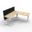 Boost Static Back to Back Workstation with Screen and Cable Tray_x000D_
Natural Oak Melamine and Black Satin_x000D_
1500mm W x 1500mm D x 730mm H (overall) Boost Static Back to Back with 1500mm W x 900mm H x 30mm T Pinnable Privacy Screen & Fully Ducted C Default Vendor